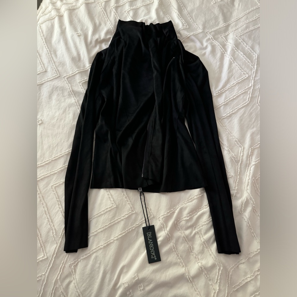 NWT BLANKNYC Faux Suede Drape front Jacket small - Picture 11 of 14